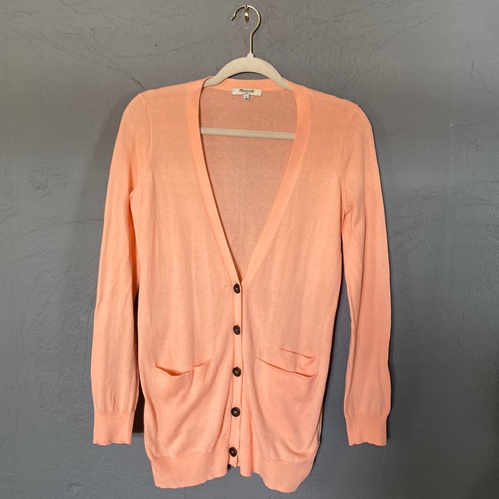 Madewell The Long Cardigan 100% Cotton Super Soft minimalist Fall